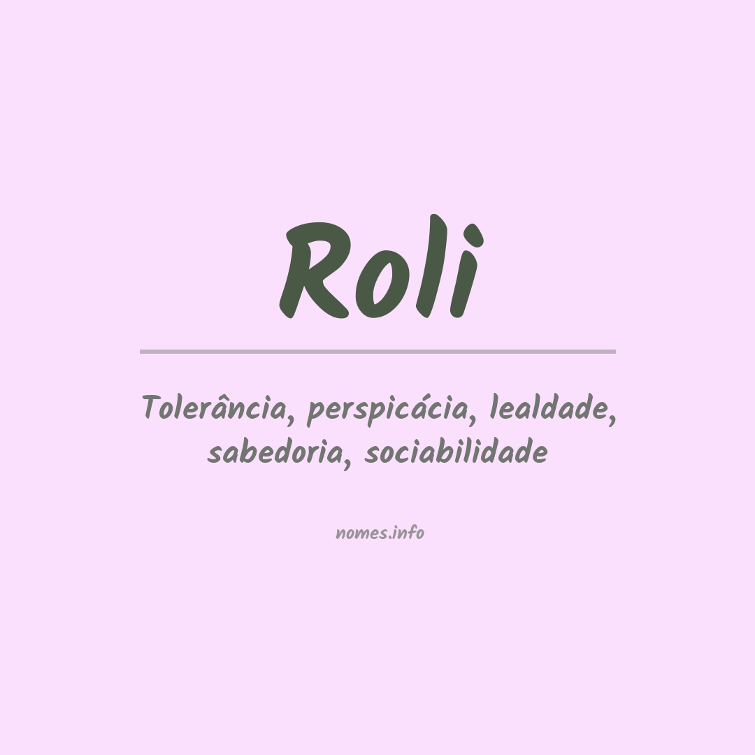 Significado do nome Roli