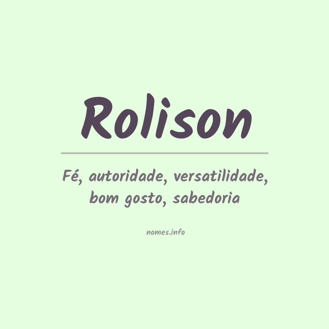 Significado do nome Rolison