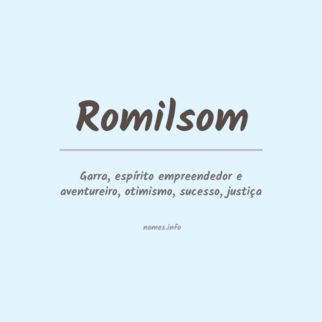 Significado do nome Romilsom