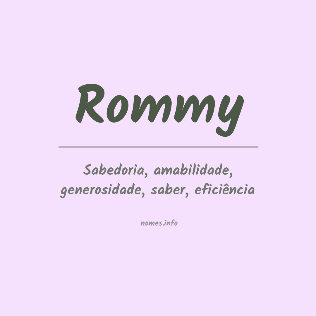 Significado do nome Rommy