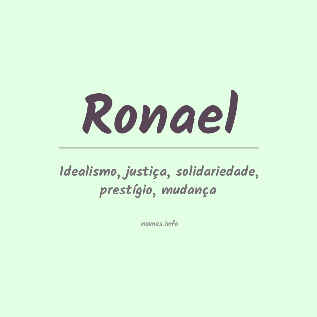 Significado do nome Ronael