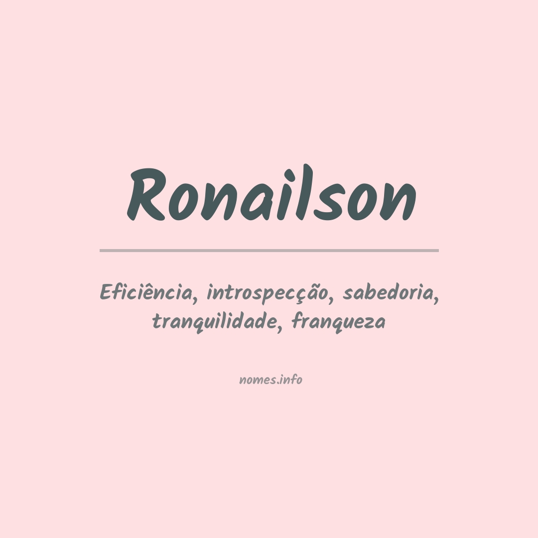 Significado do nome Ronailson