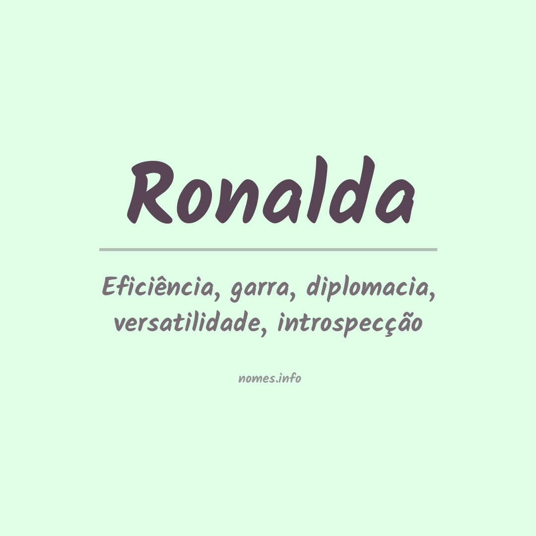Significado do nome Ronalda