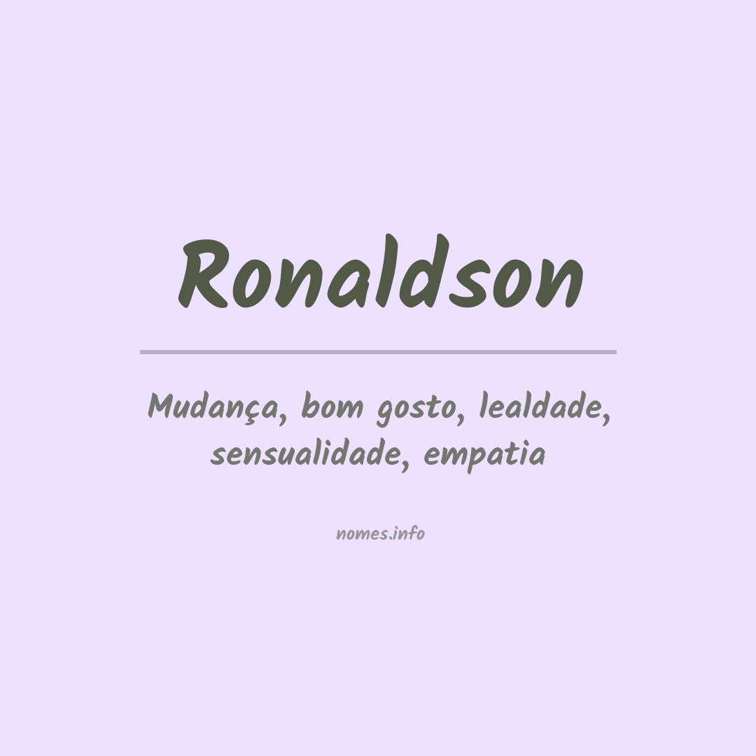 Significado do nome Ronaldson