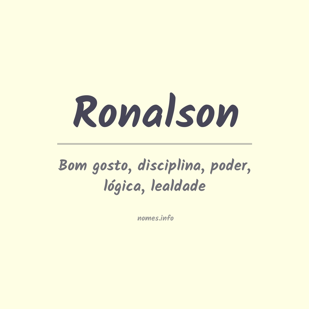 Significado do nome Ronalson