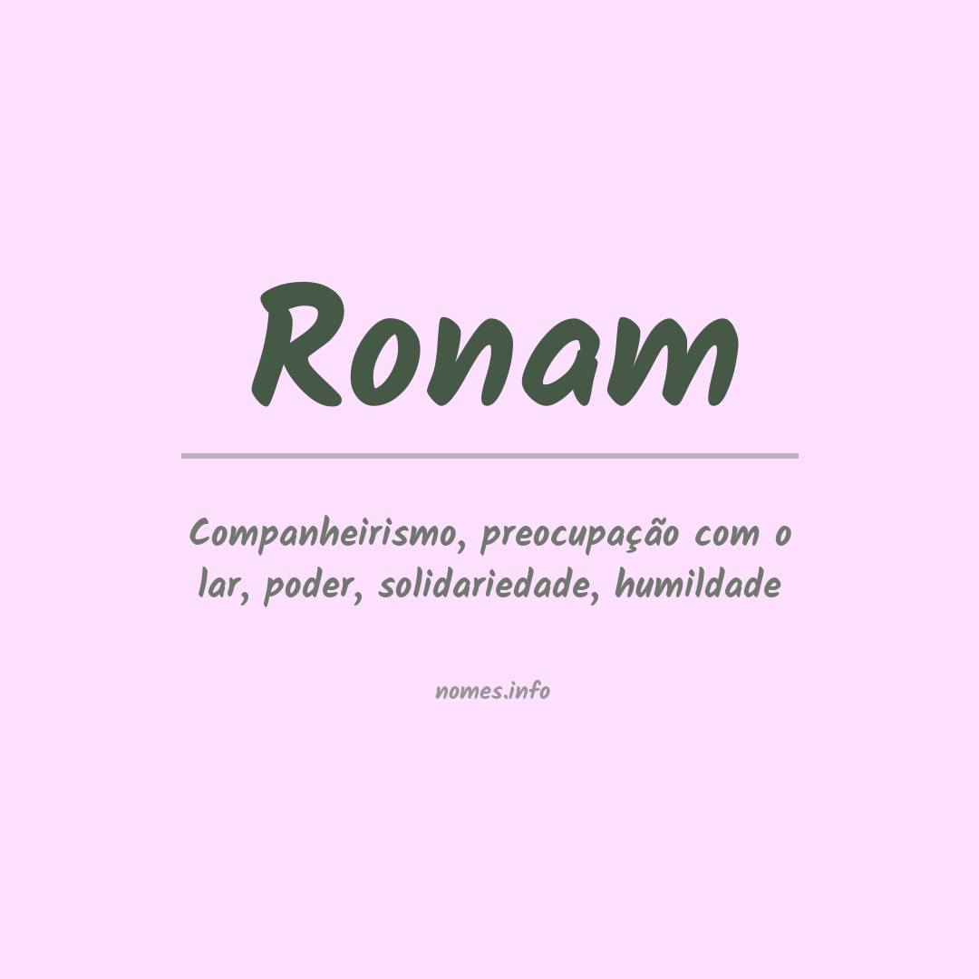 Significado do nome Ronam