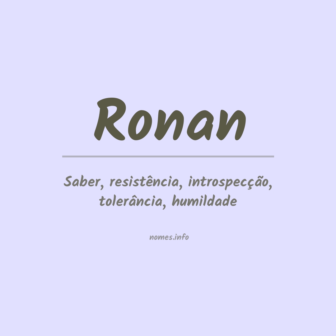 Significado do nome Ronan