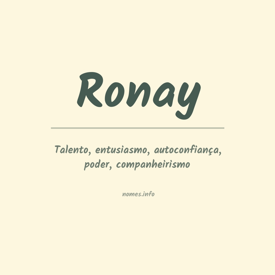 Significado do nome Ronay