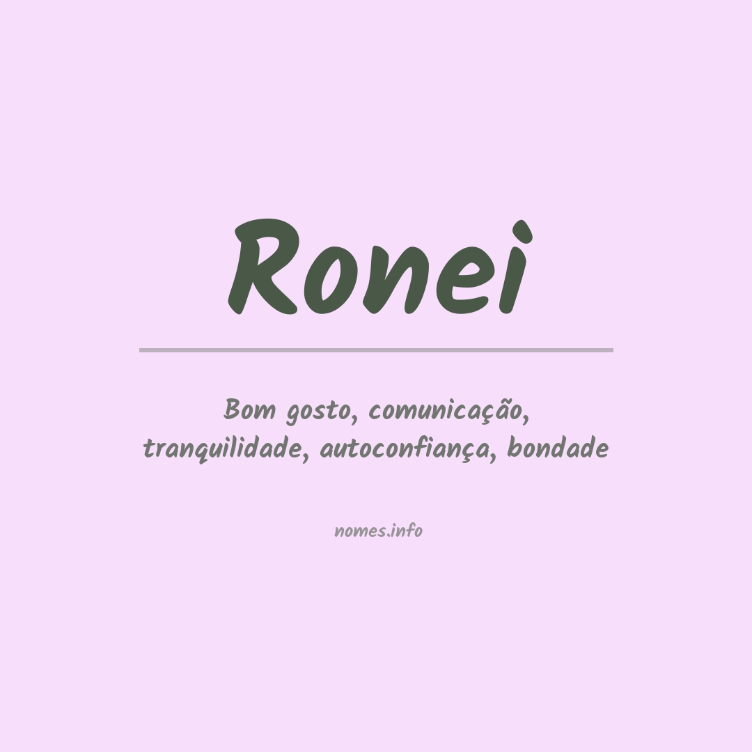 Significado do nome Ronei