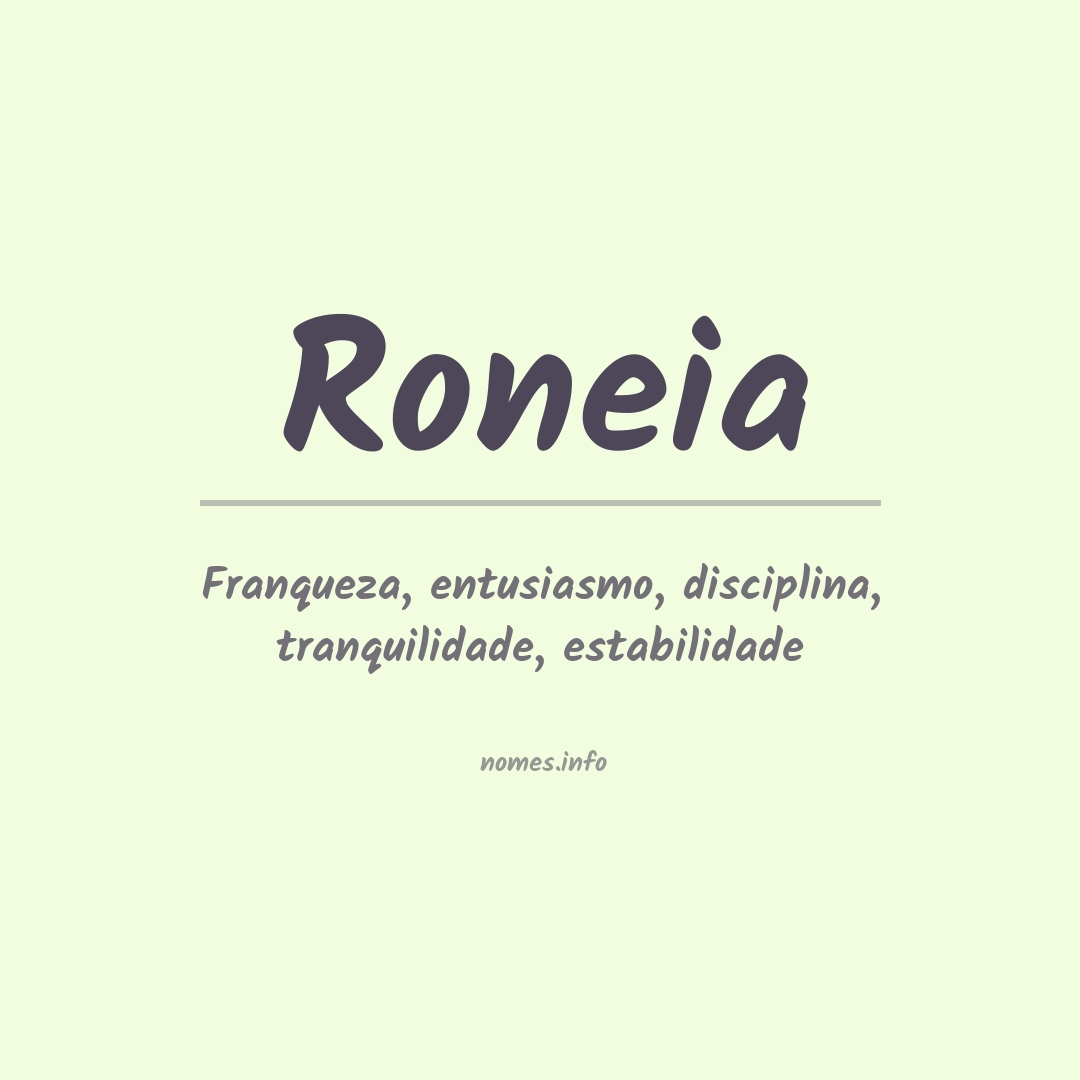 Significado do nome Roneia