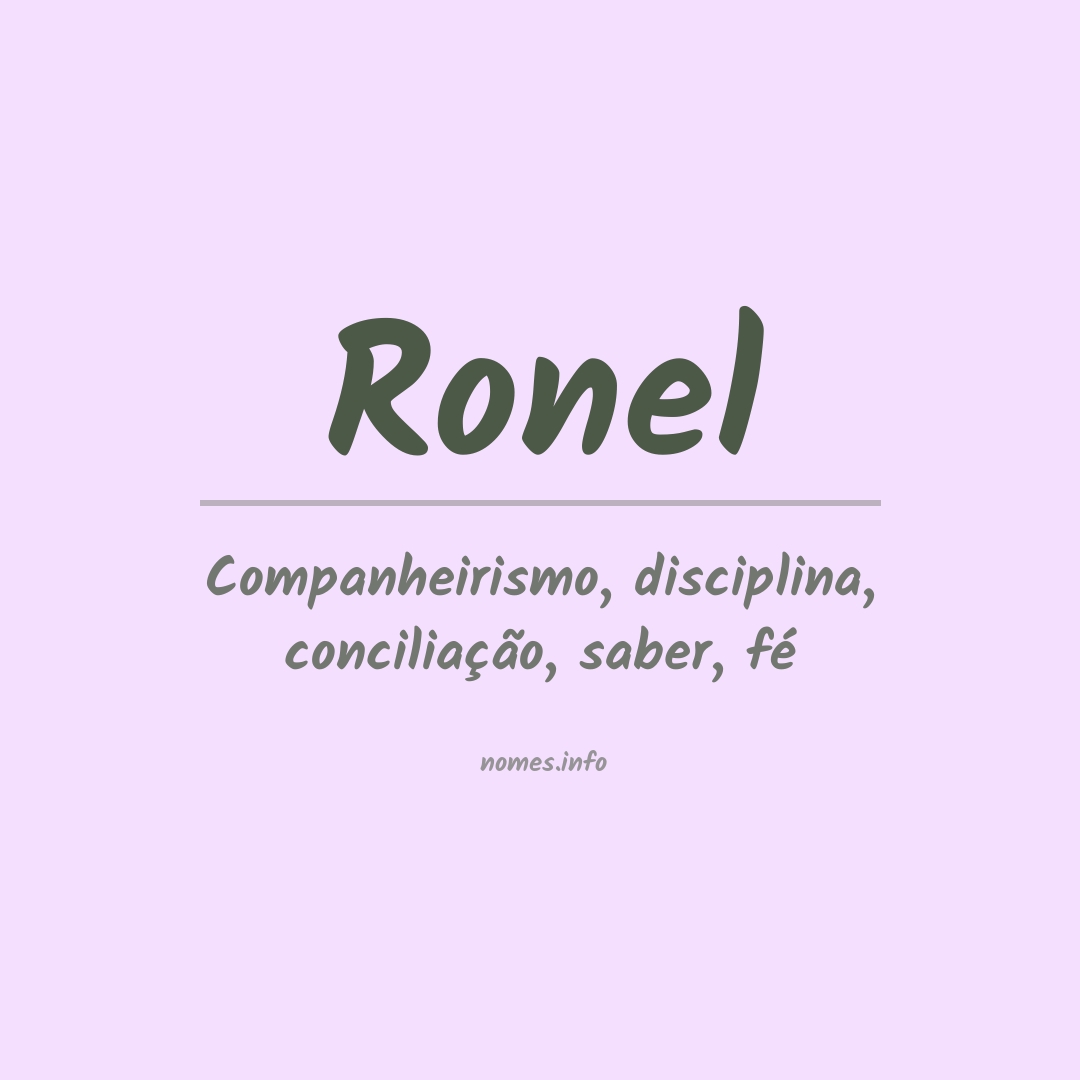 Significado do nome Ronel