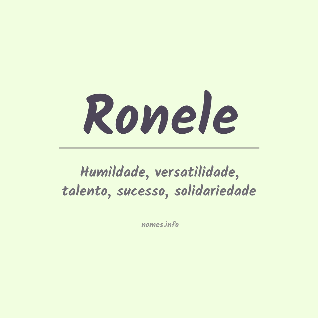 Significado do nome Ronele