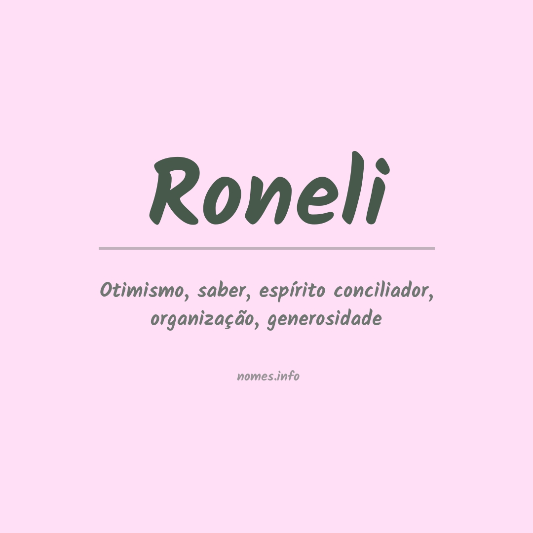 Significado do nome Roneli