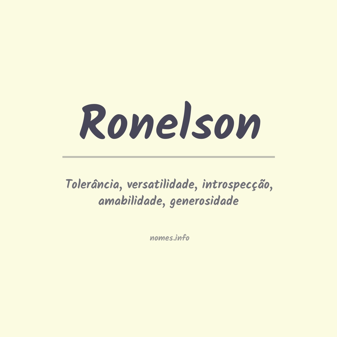 Significado do nome Ronelson