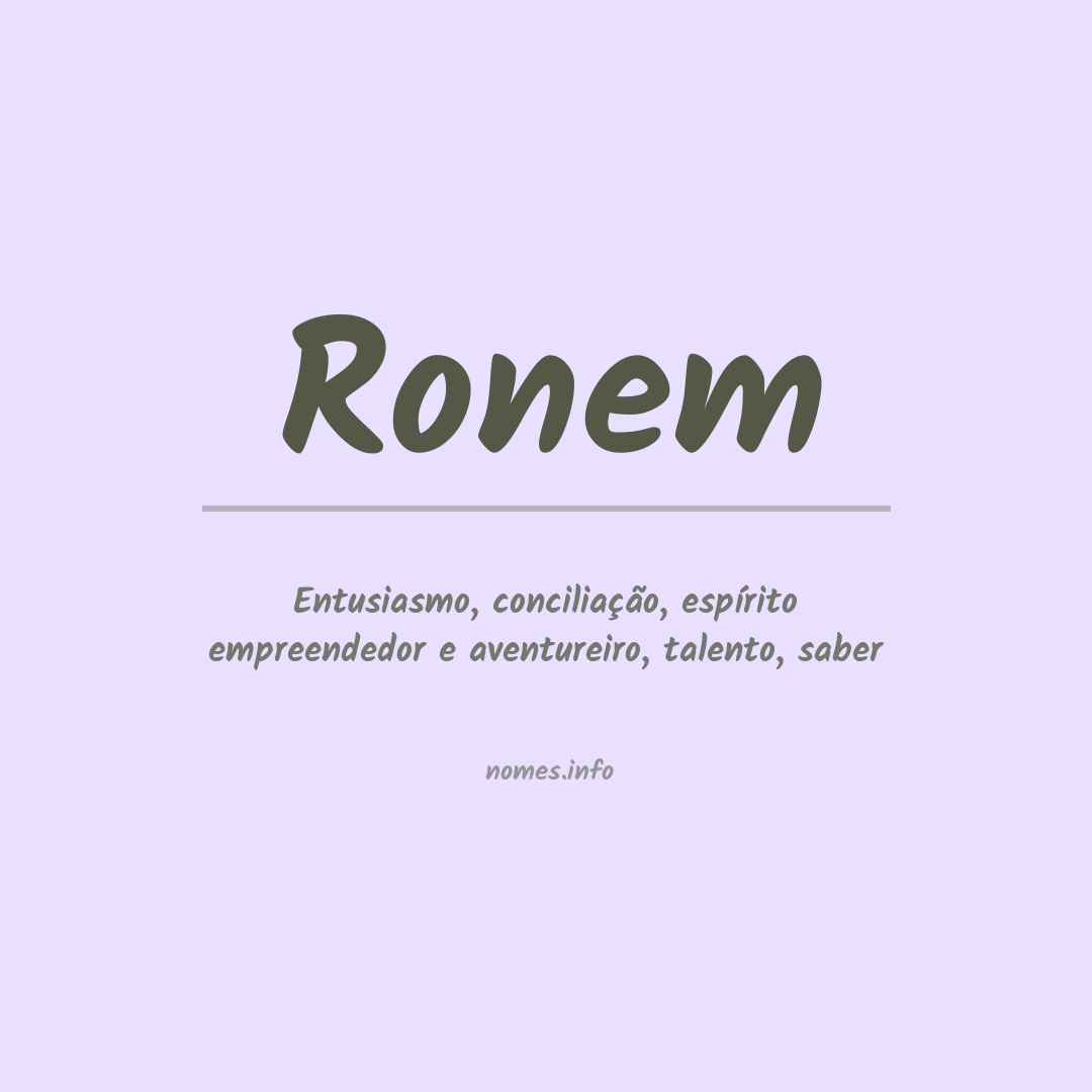 Significado do nome Ronem