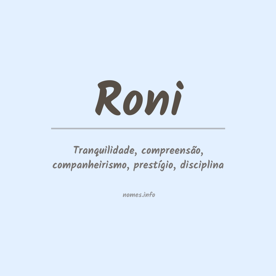 Significado do nome Roni