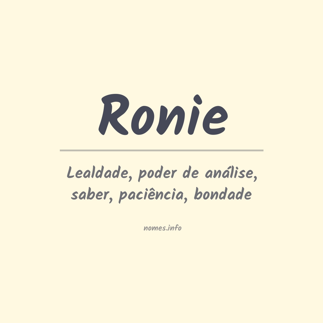 Significado do nome Ronie