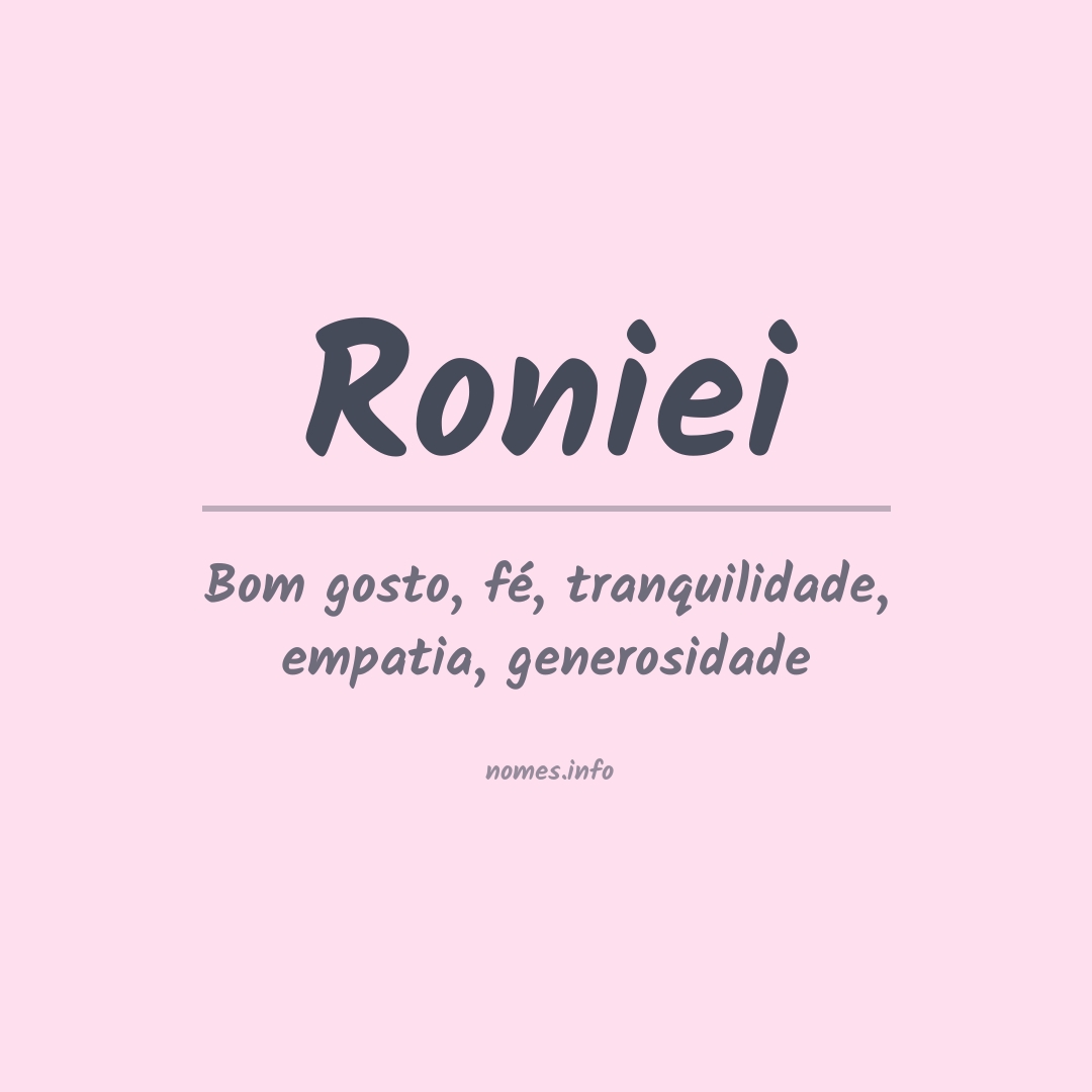 Significado do nome Roniei