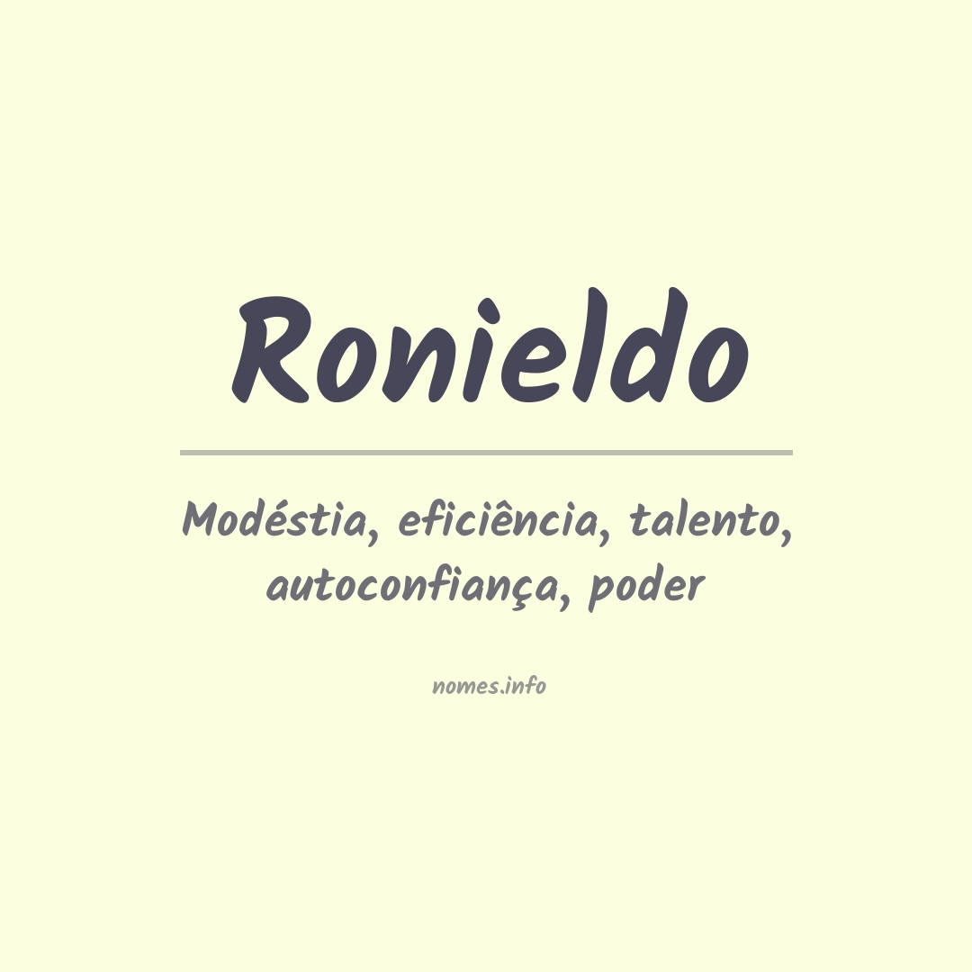 Significado do nome Ronieldo