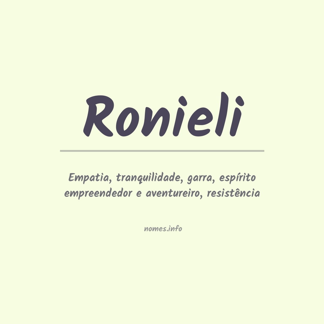 Significado do nome Ronieli