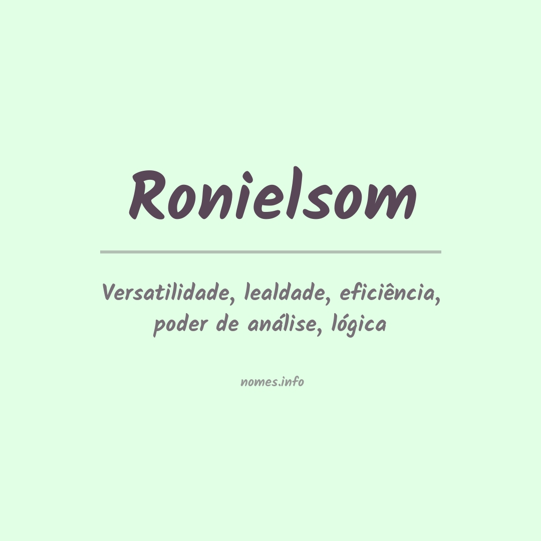 Significado do nome Ronielsom