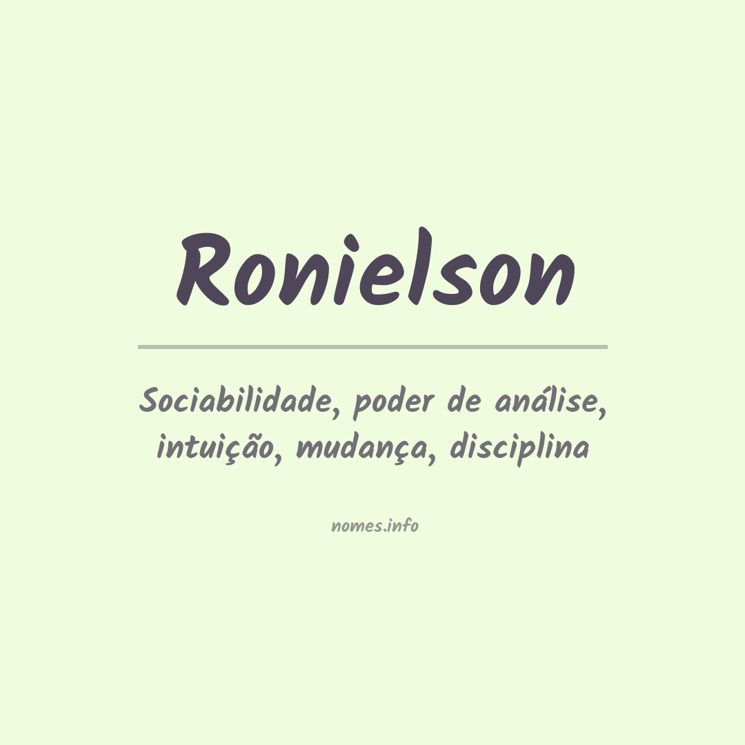 Significado do nome Ronielson