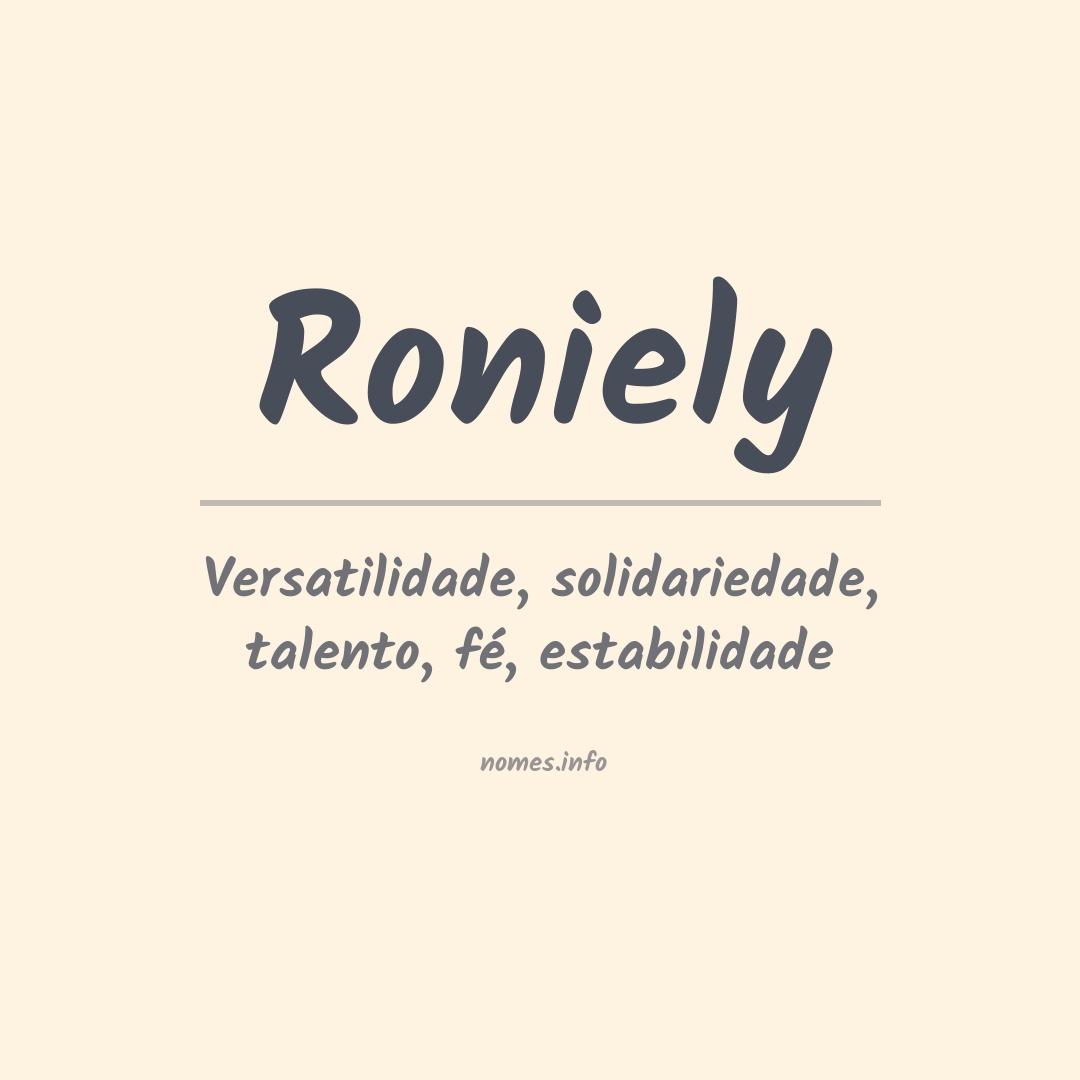 Significado do nome Roniely