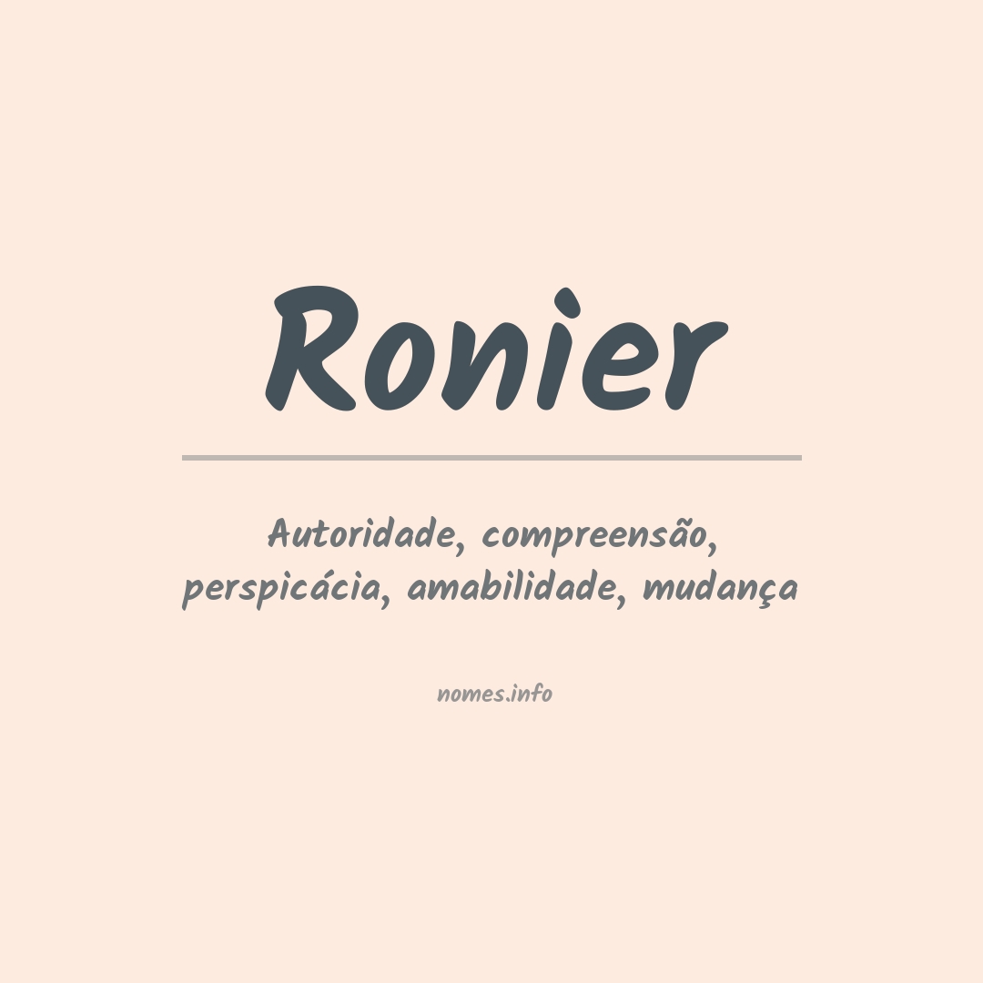 Significado do nome Ronier