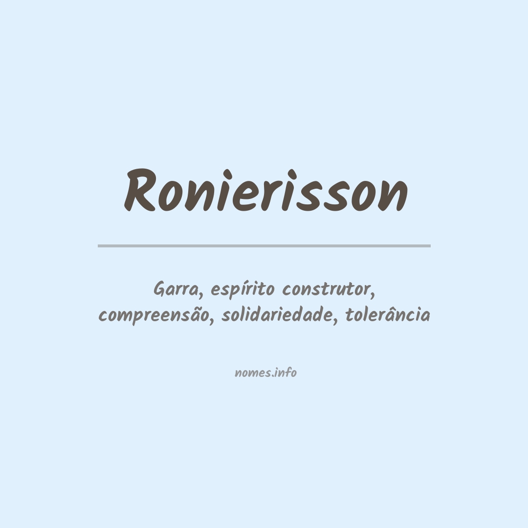Significado do nome Ronierisson