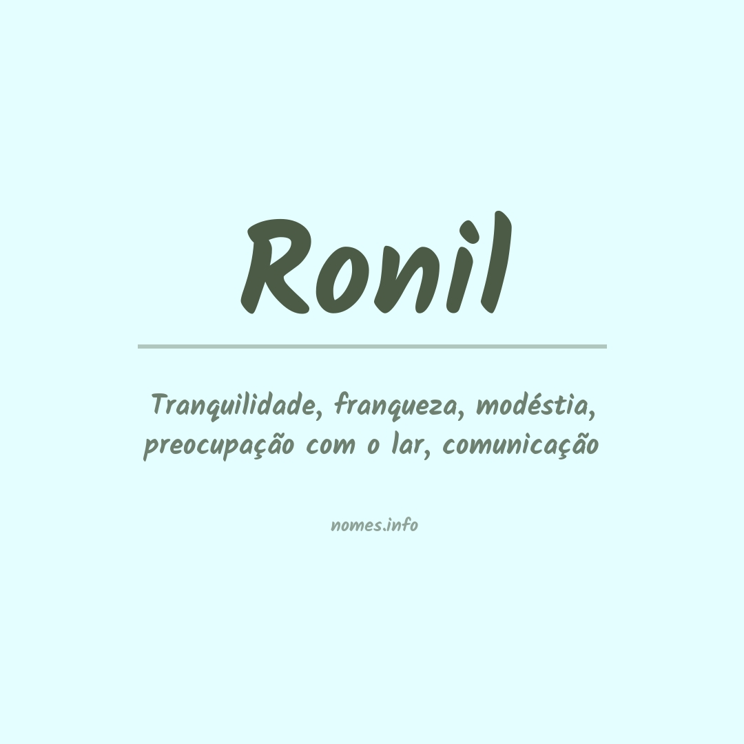 Significado do nome Ronil