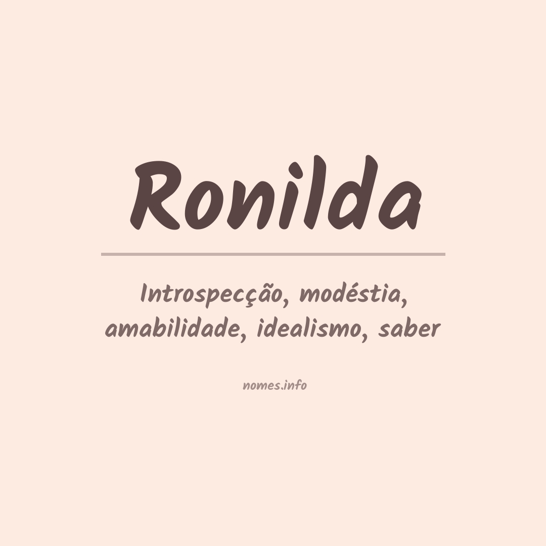 Significado do nome Ronilda