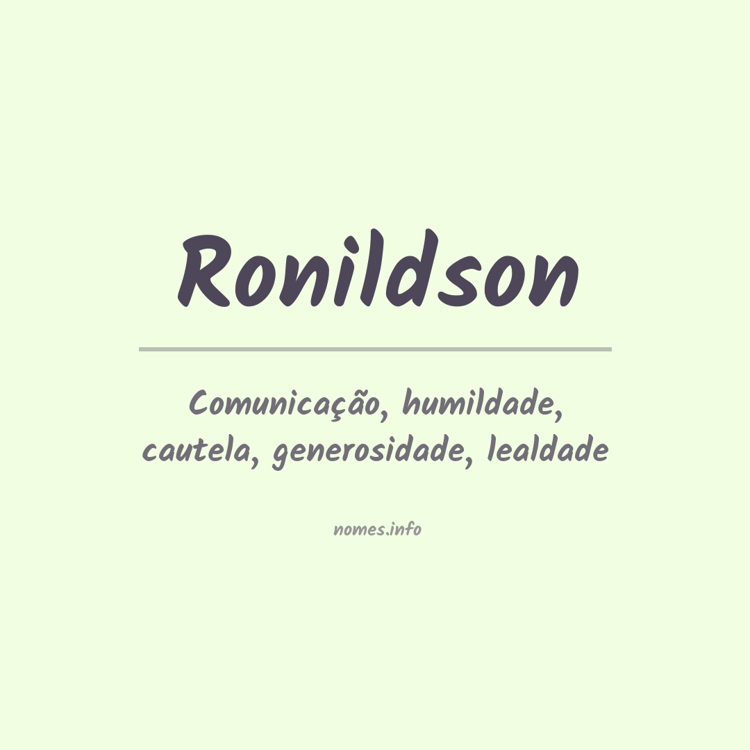 Significado do nome Ronildson