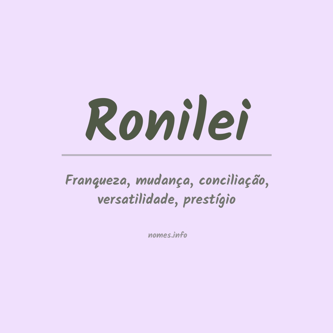 Significado do nome Ronilei
