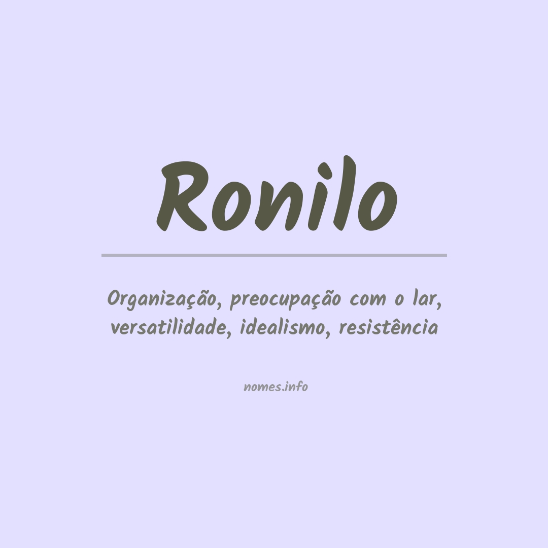 Significado do nome Ronilo