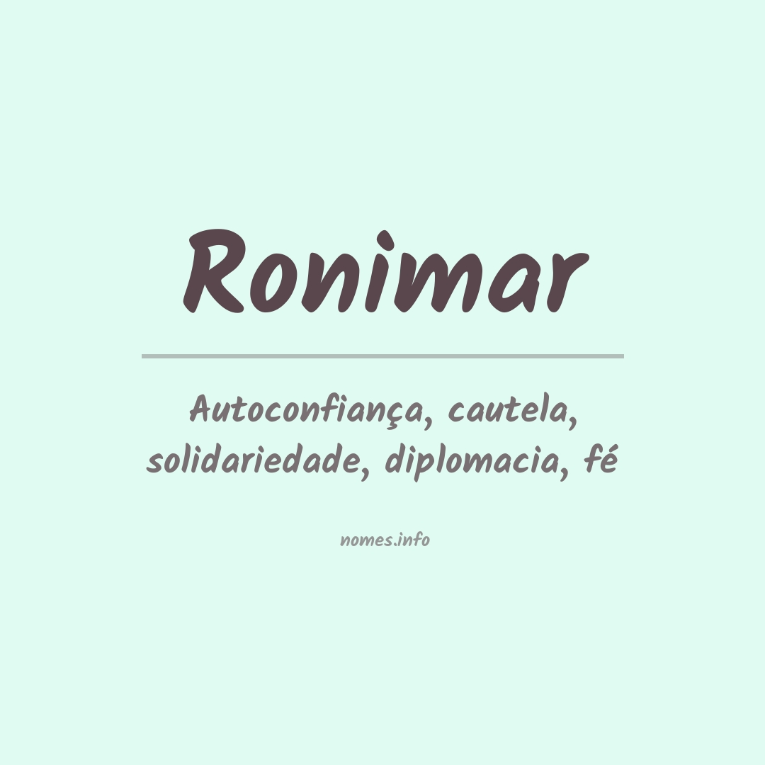 Significado do nome Ronimar