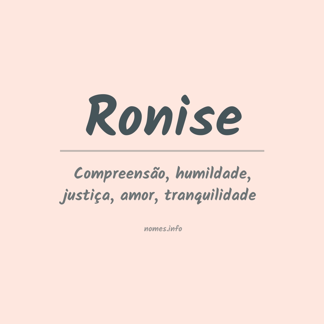 Significado do nome Ronise