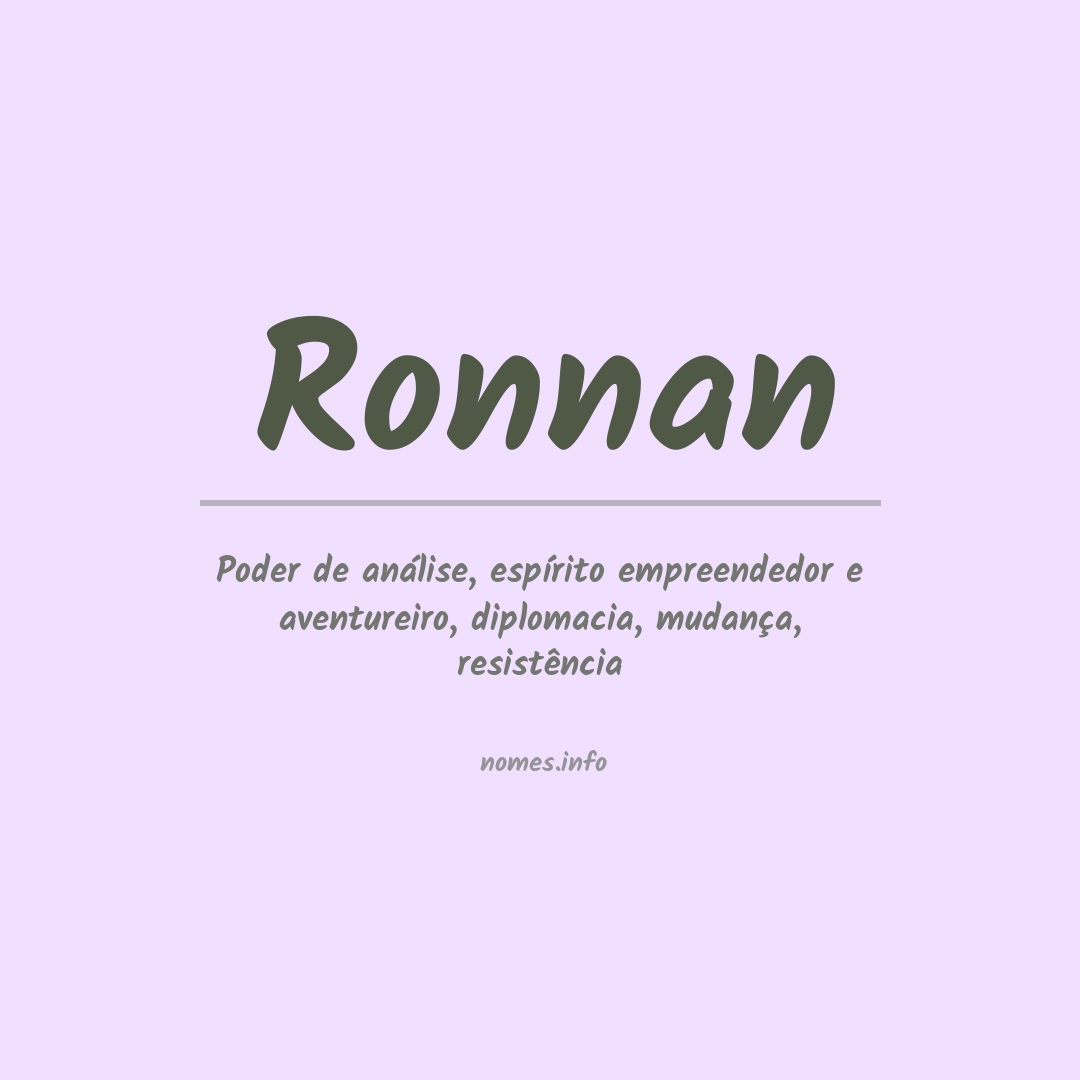 Significado do nome Ronnan