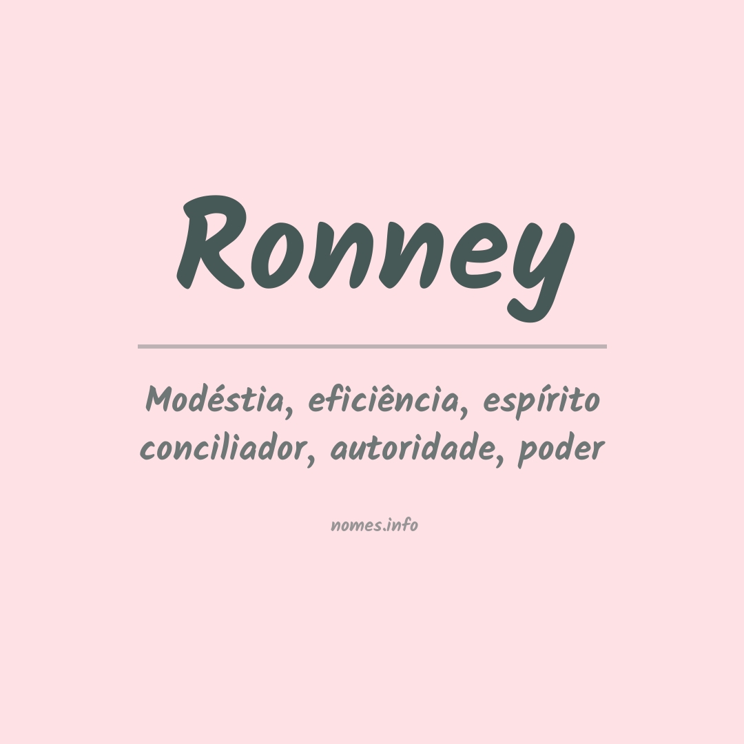 Significado do nome Ronney