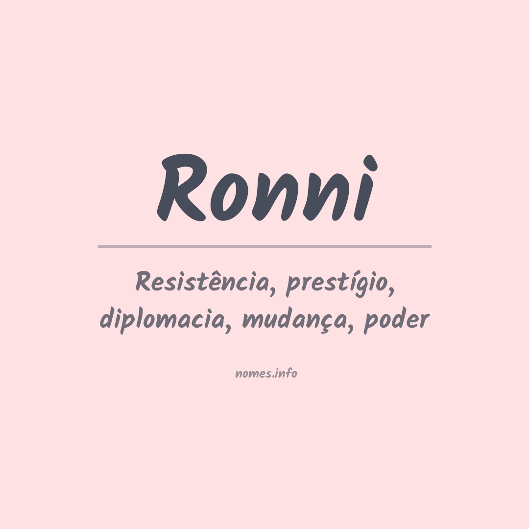 Significado do nome Ronni