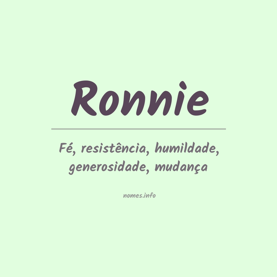 Significado do nome Ronnie