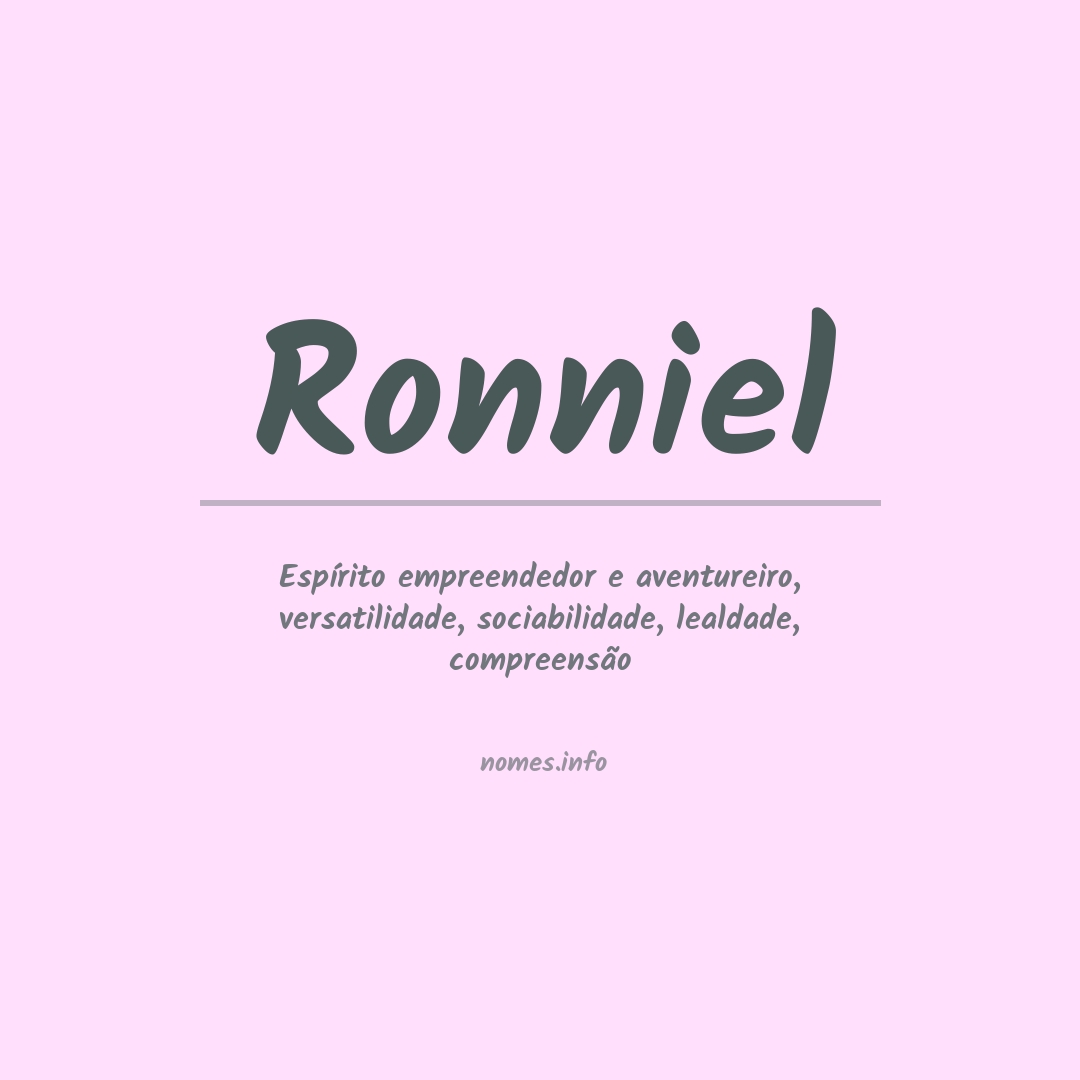 Significado do nome Ronniel