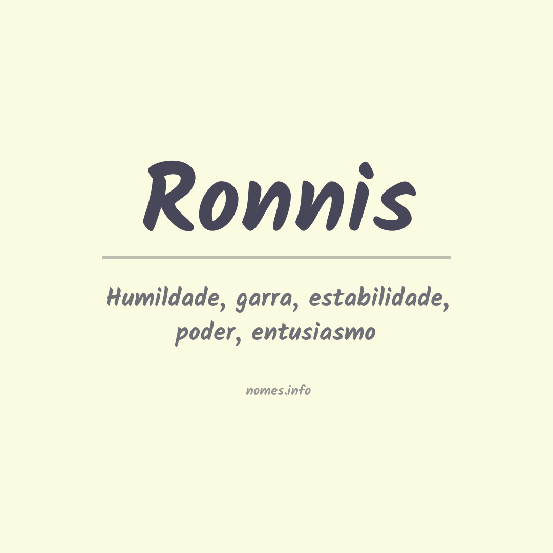 Significado do nome Ronnis