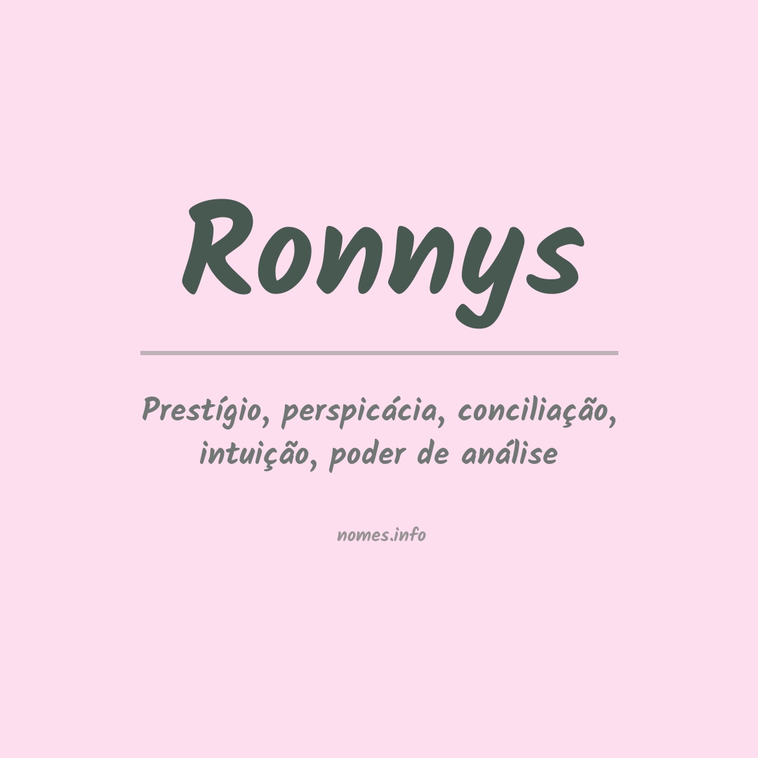 Significado do nome Ronnys