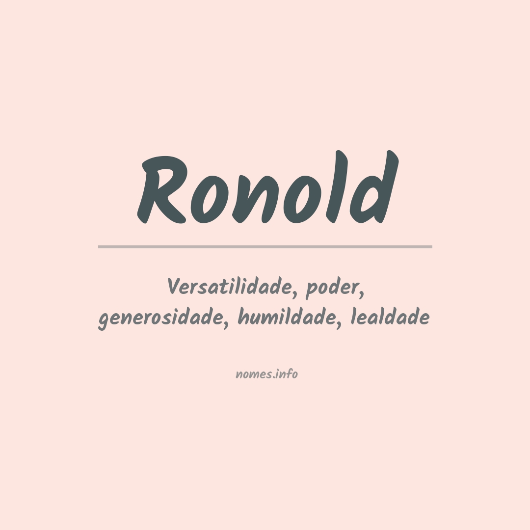 Significado do nome Ronold