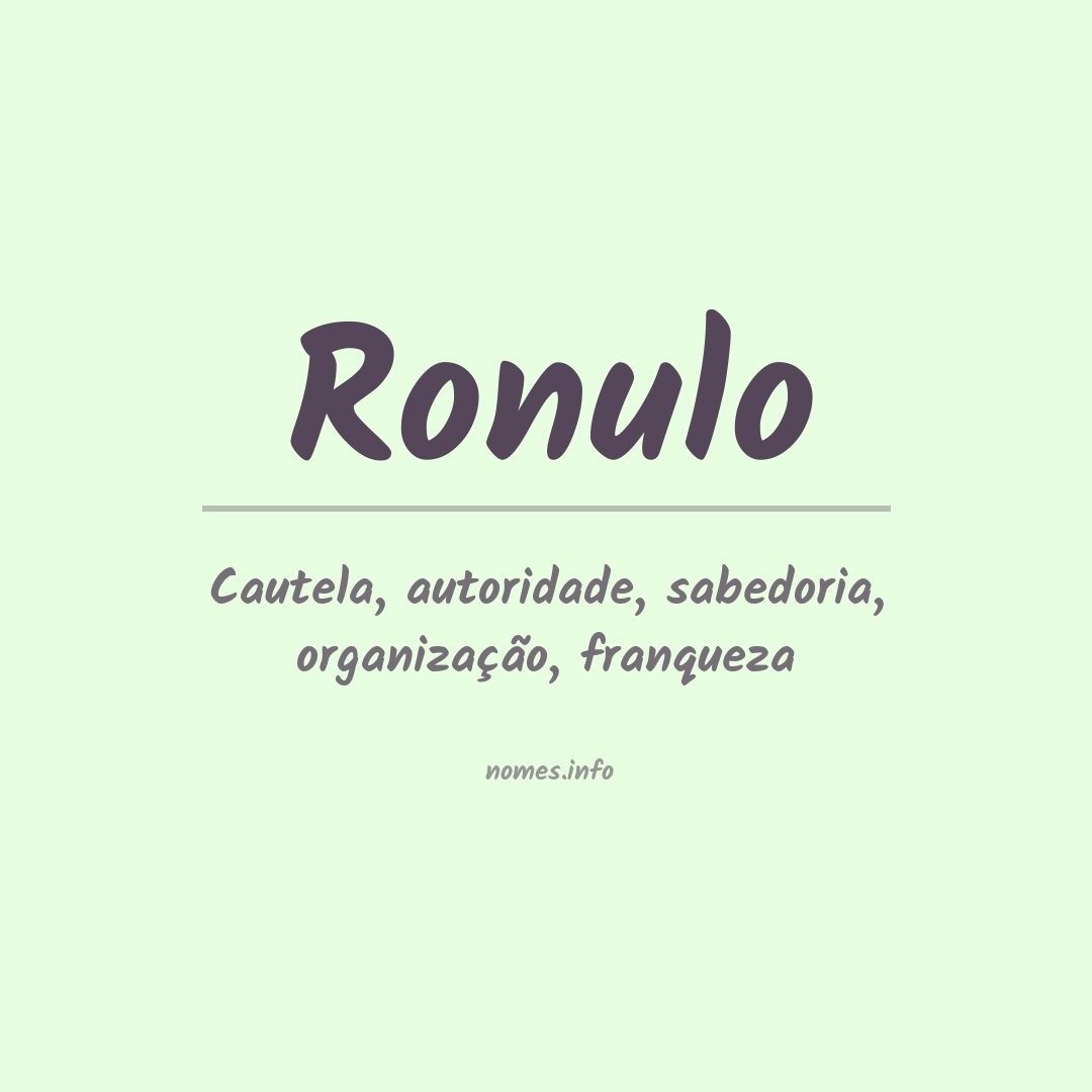 Significado do nome Ronulo