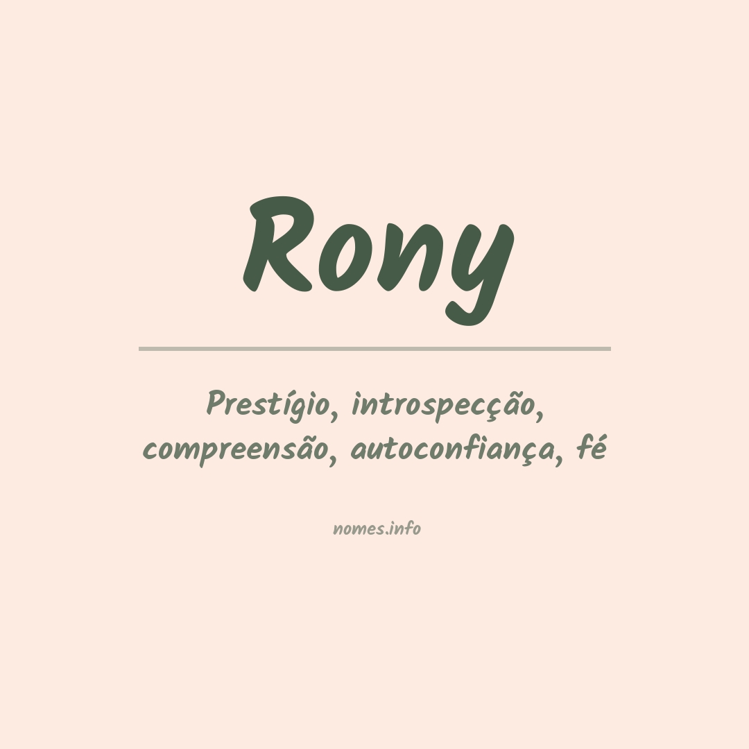 Significado do nome Rony