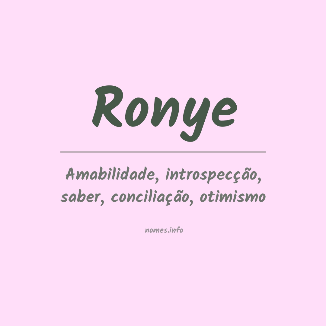 Significado do nome Ronye