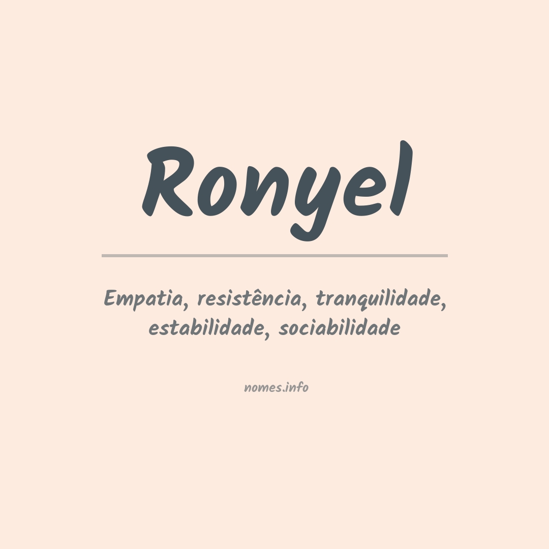 Significado do nome Ronyel