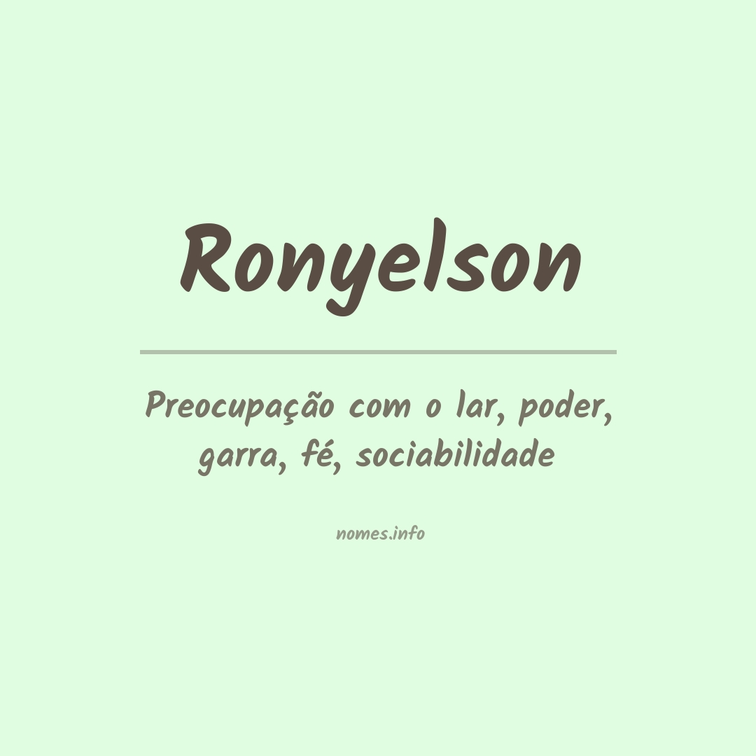Significado do nome Ronyelson