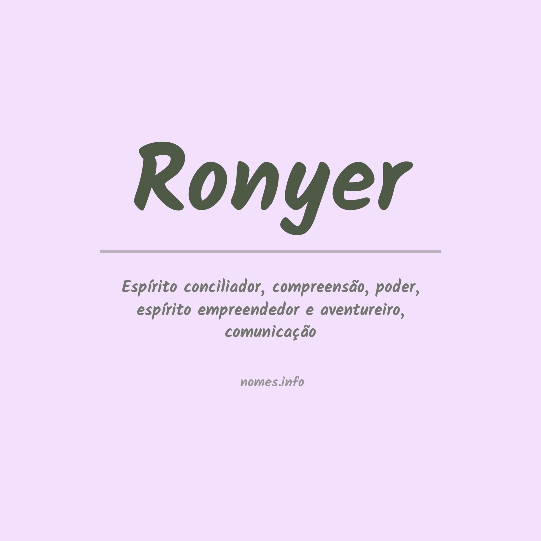 Significado do nome Ronyer